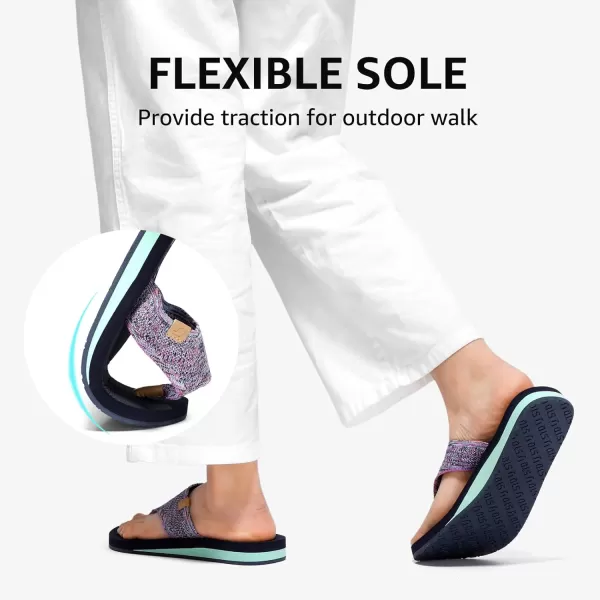 STQ Orthopedic Womens Arch Support Flip Flops with Memory Foam