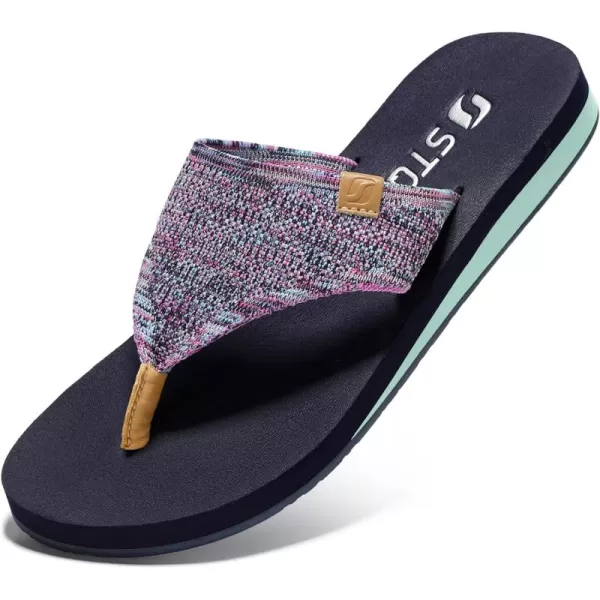 STQ Orthopedic Womens Arch Support Flip Flops with Memory Foam