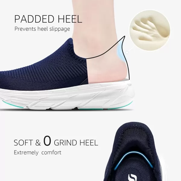 STQ Slip ins Walking Shoes Hands Free Womens Slip on Sneakers with Shockproof Sole for Pain Relief