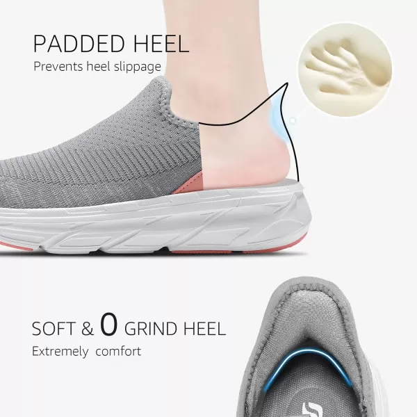 STQ Slip ins Walking Shoes Hands Free Womens Slip on Sneakers with Shockproof Sole for Pain Relief
