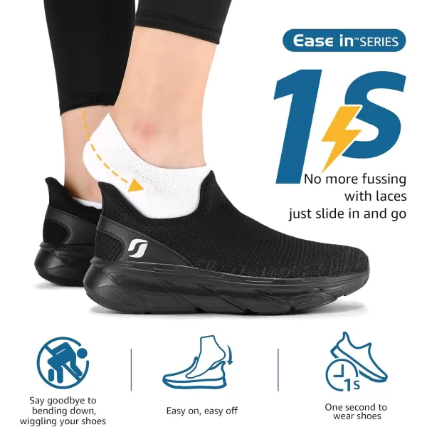 STQ Slip ins Walking Shoes Hands Free Womens Slip on Sneakers with Shockproof Sole for Pain Relief