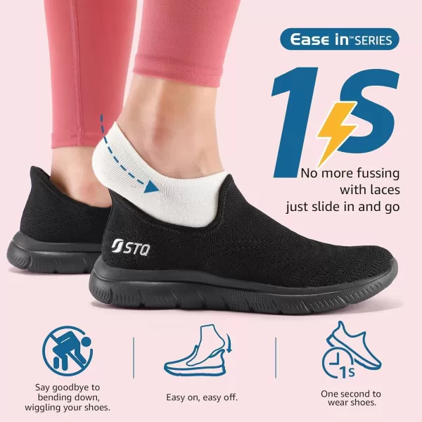 STQ Slip ins Walking Shoes Women Hands Free Orthopedic Slip on Sneakers