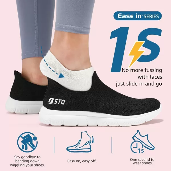 STQ Slip ins Walking Shoes Women Hands Free Orthopedic Slip on Sneakers