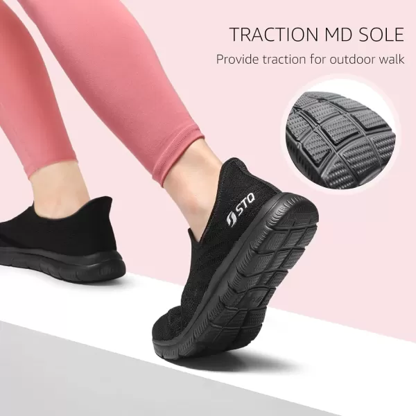STQ Slip ins Walking Shoes Women Hands Free Orthopedic Slip on Sneakers