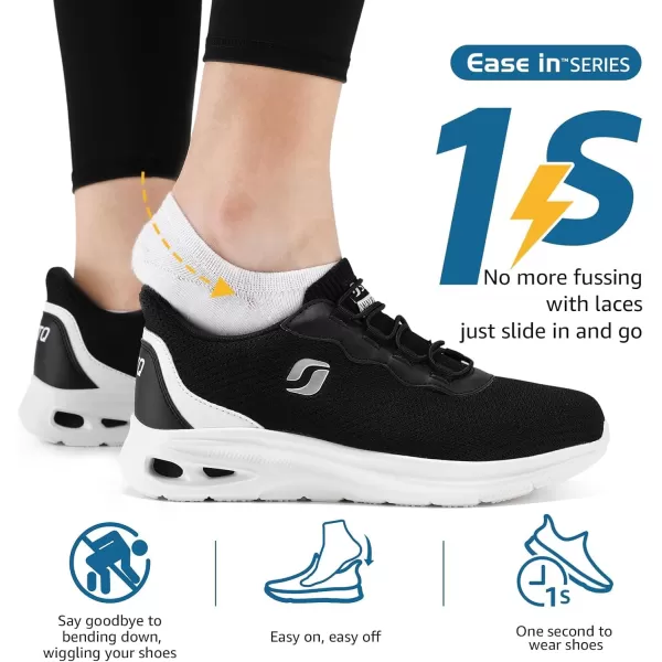 STQ Slip ins Walking Shoes Women with Arch Support Comfort Slip on Sneakers Women Hands Free Lightweight