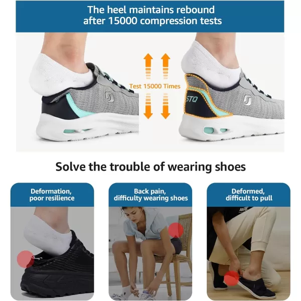 STQ Slip ins Walking Shoes Women with Arch Support Comfort Slip on Sneakers Women Hands Free Lightweight