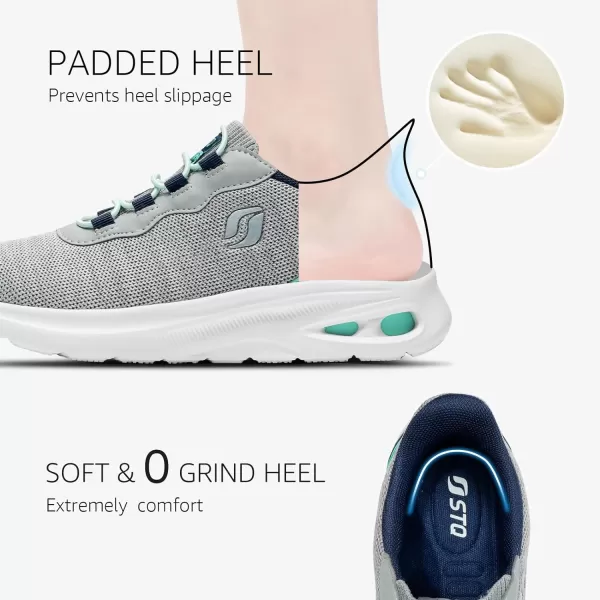STQ Slip ins Walking Shoes Women with Arch Support Comfort Slip on Sneakers Women Hands Free Lightweight