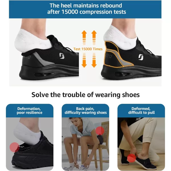 STQ Slip ins Walking Shoes Women with Arch Support Comfort Slip on Sneakers Women Hands Free Lightweight