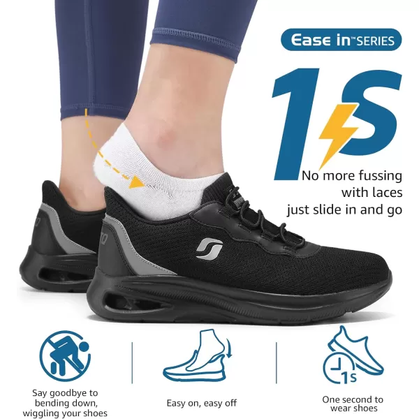 STQ Slip ins Walking Shoes Women with Arch Support Comfort Slip on Sneakers Women Hands Free Lightweight