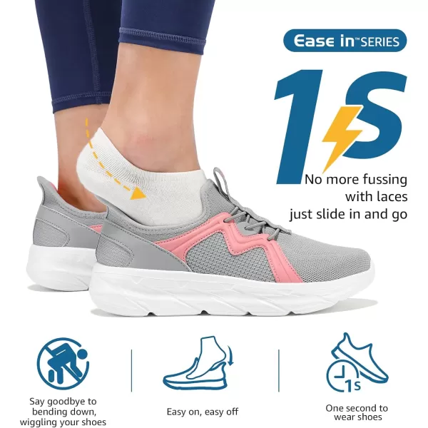 STQ Slip ins Womens Slip on Sneakers Hands Free Walking Maternity Shoes for Plantar Fasciitis