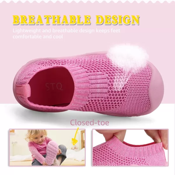 STQ Toddler Boys Girls Sneakers for Kids Lightweight Tennis Walking Sock Shoes