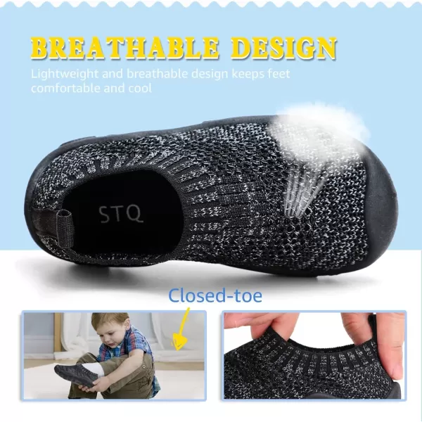 STQ Toddler Boys Girls Sneakers for Kids Lightweight Tennis Walking Sock Shoes