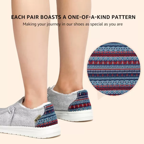 STQ Women's Slip on Loafers丨Orthopedic Comfotable Fur Lined Ultralight Boat Casual Shoes with Arth Support