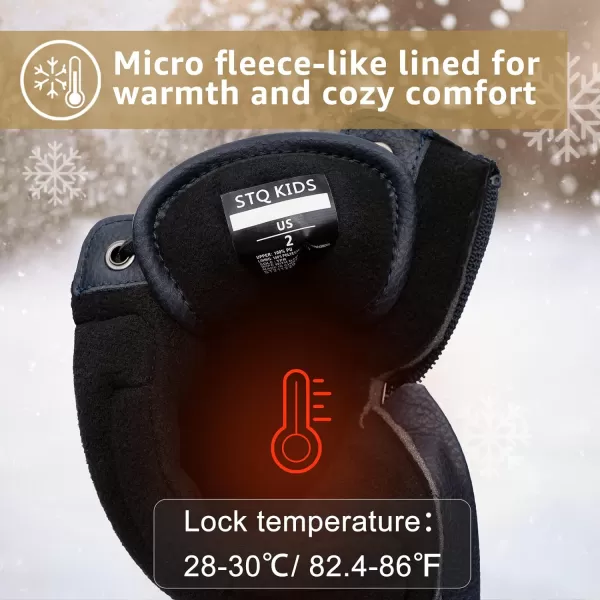 STQ Boy Duck Boots Kids Waterproof Snow Boots Insulated Winter Boots 