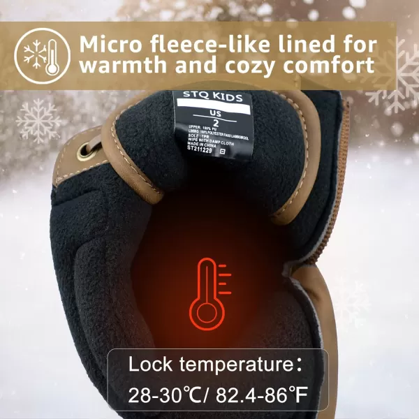 STQ Boy Duck Boots Kids Waterproof Snow Boots Insulated Winter Boots 