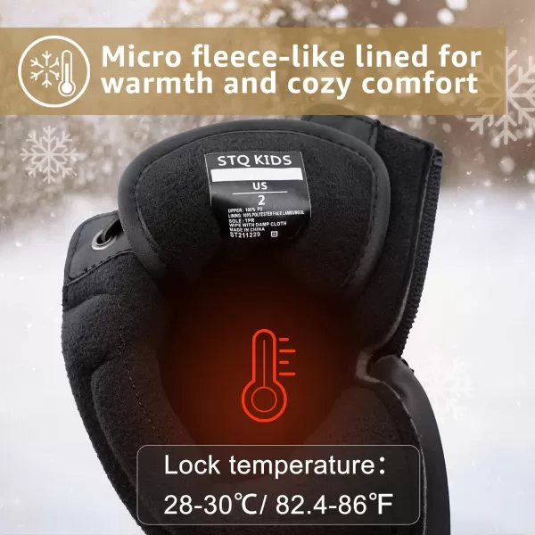 STQ Boy Duck Boots Kids Waterproof Snow Boots Insulated Winter Boots 