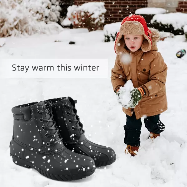 STQ Boy Duck Boots Kids Waterproof Snow Boots Insulated Winter Boots 