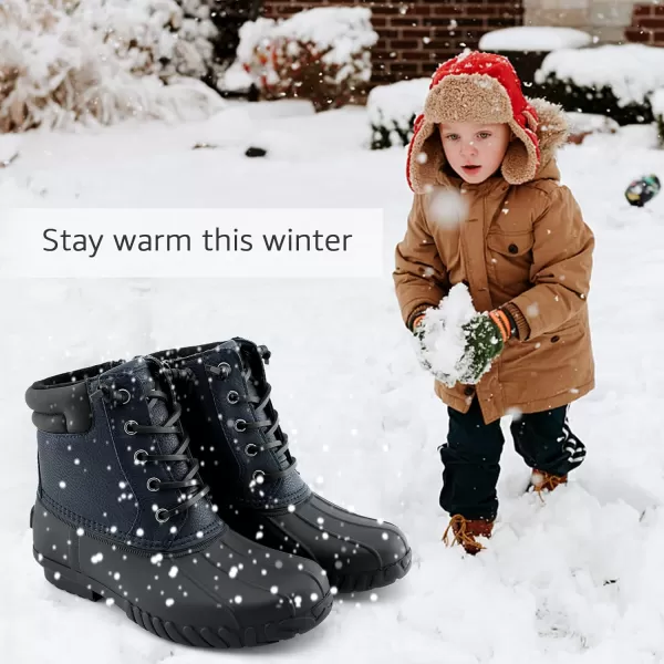 STQ Boy Duck Boots Kids Waterproof Snow Boots Insulated Winter Boots 