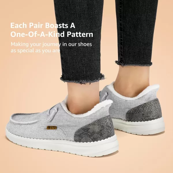 STQ Slip in Women's Loafers丨Orthopedic Fur Lined Ultralight Boat Shoes with Arth Support