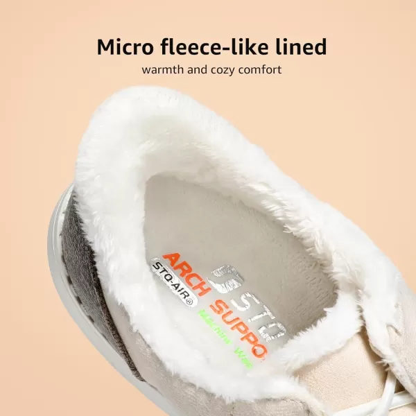 STQ Slip in Women's Loafers丨Orthopedic Fur Lined Ultralight Boat Shoes with Arth Support