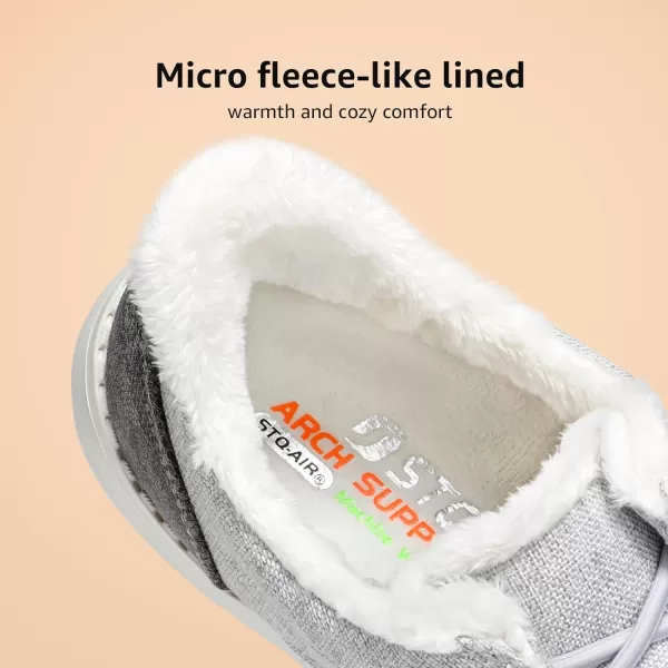STQ Slip in Women's Loafers丨Orthopedic Fur Lined Ultralight Boat Shoes with Arth Support