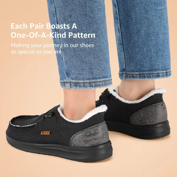 STQ Slip in Women's Loafers丨Orthopedic Fur Lined Ultralight Boat Shoes with Arth Support