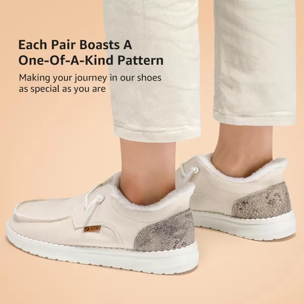 STQ Slip in Women's Loafers丨Orthopedic Fur Lined Ultralight Boat Shoes with Arth Support