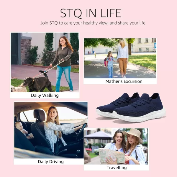 STQ Tennis Shoes Womens Slip on Walking Sneakers with for Gym Workout