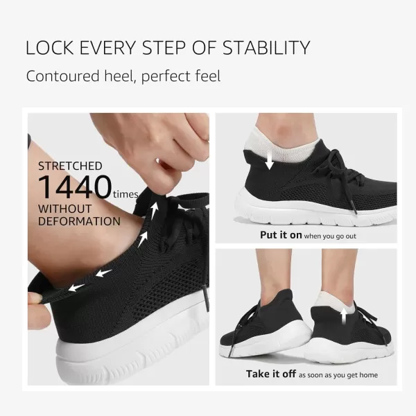 STQ Tennis Shoes Womens Slip on Walking Sneakers with for Gym Workout