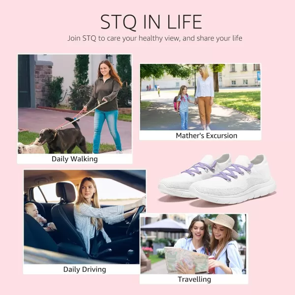 STQ Tennis Shoes Womens Slip on Walking Sneakers with for Gym Workout