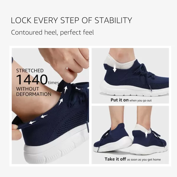 STQ Tennis Shoes Womens Slip on Walking Sneakers with for Gym Workout