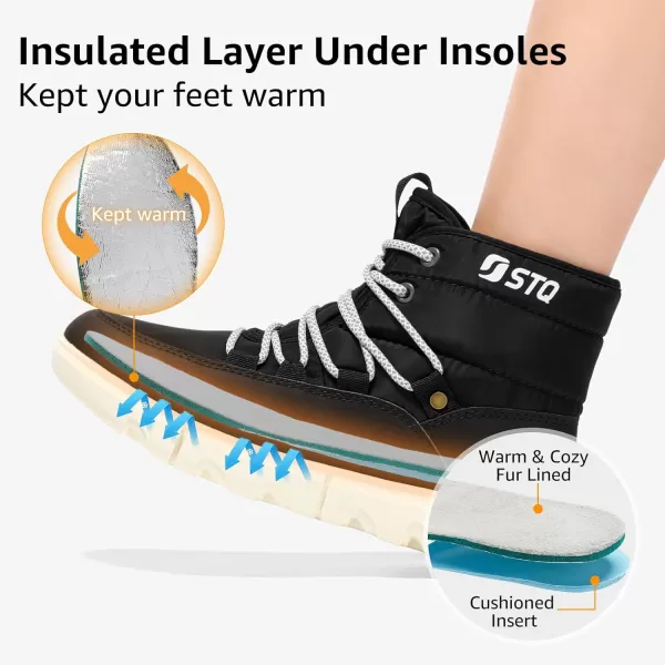 STQ Women Winter Boots with Insulated Insole | Warm &amp; Cozy Winter Snow Boots for Women | Lightweight Non Slip Walking Boots Water Resistant