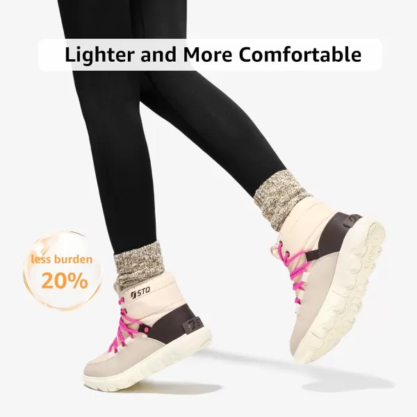 STQ Women Winter Boots with Insulated Insole | Warm &amp; Cozy Winter Snow Boots for Women | Lightweight Non Slip Walking Boots Water Resistant