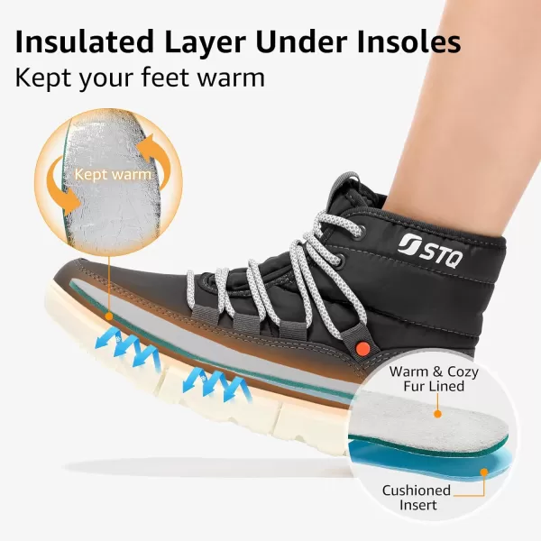 STQ Women Winter Boots with Insulated Insole | Warm &amp; Cozy Winter Snow Boots for Women | Lightweight Non Slip Walking Boots Water Resistant