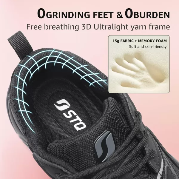 STQ Womens Chunky Sneakers Comfortable Walking Shoes with Arch Sopport