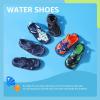 imageSTQ Boys Girls Water Shoes QuickDry Slip on Beach Swim Pool SandalsToddlerLittle KidNavy Orange Dinosaur
