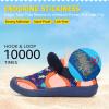 imageSTQ Boys Girls Water Shoes QuickDry Slip on Beach Swim Pool SandalsToddlerLittle KidNavy Orange Dinosaur