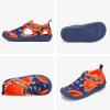 imageSTQ Boys Girls Water Shoes QuickDry Slip on Beach Swim Pool SandalsToddlerLittle KidNavy Orange Dinosaur