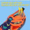 imageSTQ Boys Girls Water Shoes QuickDry Slip on Beach Swim Pool SandalsToddlerLittle KidNavy Orange Dinosaur