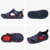 imageSTQ Boys Girls Water Shoes QuickDry Slip on Beach Swim Pool SandalsToddlerLittle KidNavy Shark