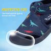 imageSTQ Boys Girls Water Shoes QuickDry Slip on Beach Swim Pool SandalsToddlerLittle KidNavyDinosaur