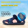 imageSTQ Boys Girls Water Shoes QuickDry Slip on Beach Swim Pool SandalsToddlerLittle KidNavyDinosaur