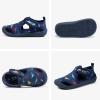 imageSTQ Boys Girls Water Shoes QuickDry Slip on Beach Swim Pool SandalsToddlerLittle KidNavyDinosaur