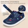 imageSTQ Toddler Girls Boys Wide Toe Barefoot Shoes Kids Walking Tennis Comfort Sneakers Lightweight Breathable Gym ShoeNavy Dinosaur