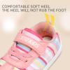 imageSTQ Toddler Girls Boys Wide Toe Barefoot Shoes Kids Walking Tennis Comfort Sneakers Lightweight Breathable Gym ShoePink Rainbow