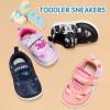 imageSTQ Toddler Girls Boys Wide Toe Barefoot Shoes Kids Walking Tennis Comfort Sneakers Lightweight Breathable Gym ShoePurple Smile