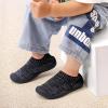 imageSTQ Toddler Shoes Wide Toe Box Boys Slip on Shoes for Kids Girls Sock ShoesBlack Grey