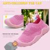 imageSTQ Toddler Shoes Wide Toe Box Boys Slip on Shoes for Kids Girls Sock ShoesPink