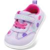 imageSTQ Toddler Girls Boys Wide Toe Barefoot Shoes Kids Walking Tennis Comfort Sneakers Lightweight Breathable Gym ShoePurple Smile
