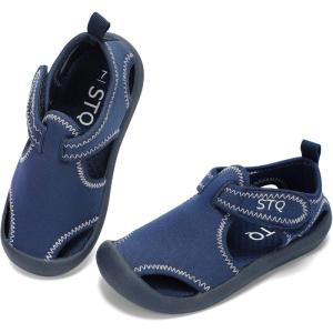 imageSTQ Boys Girls Water Shoes QuickDry Slip on Beach Swim Pool SandalsToddlerLittle KidBlue